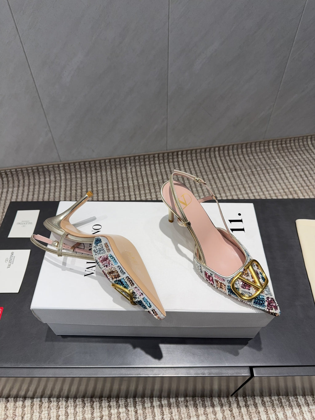VT 26s Slingback 80 Multicolor Metallic Snake Skin 613876