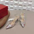 VT 26s Slingback 80 Silver Metallic Snake Skin 613588