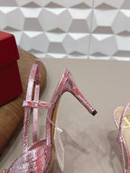 VT 26s Slingback 80 Pink Metallic Snake Skin 613590