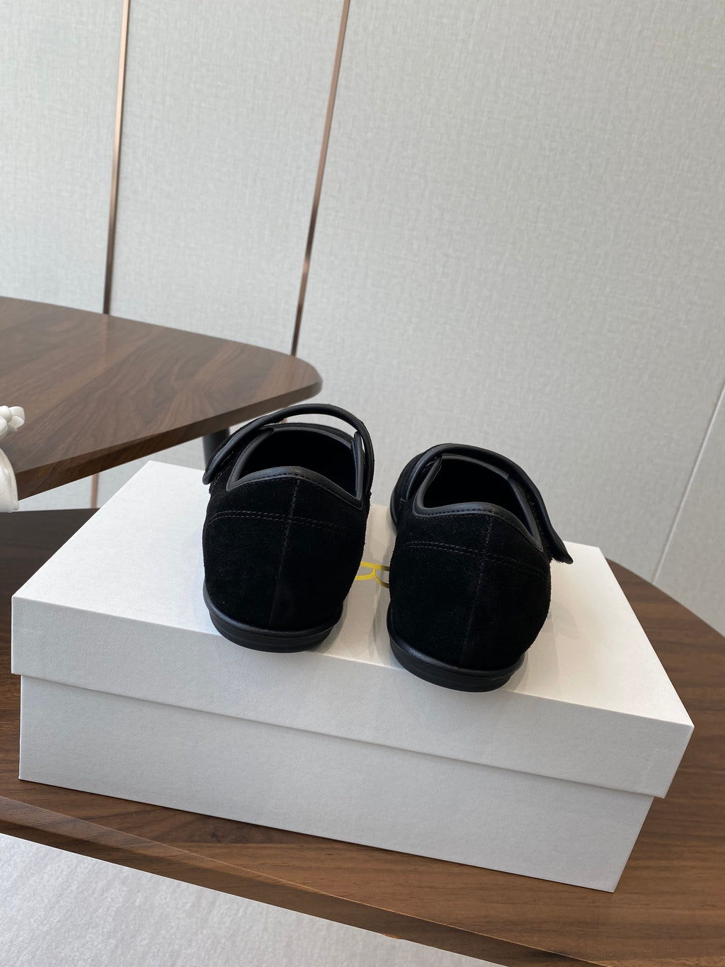 HM  25s Velcro Mary Jane Black Suede
