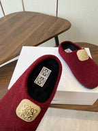 Loewe Birkenstock slippers red wool 477793