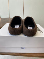 Loewe Birkenstock slippers dark brown wool 477794