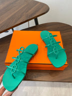 HM 26ss Pig Nose Sandals Green Rubber 624768