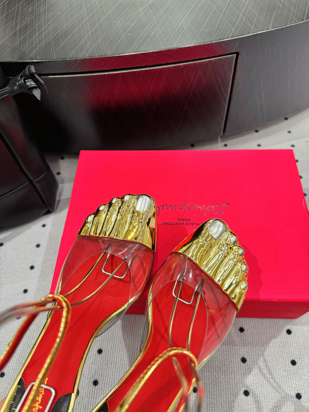 CL 25 Elsa Schiapar Slingback Gold PVC Cowhide 321606