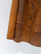 Miumiu 2026 Waxed Jacket Brown Suede Leather