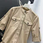 Loewe 25 Shirt Dress Beige Cotton