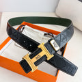 HM Constance Belt 38mm Black Cowhide Gold Buckle 620242