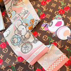 LV  Twilly Mini Scarf 86 Midnight Light Pink Silk Twill 967476