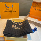 LV Exclusive Scarf 180cm Black Wool 978801