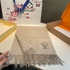 LV Men's Scarf 180cm Gray Wool Cashmere 978827