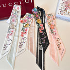 CD Twilly Mini Scarf 105cm Light Pink Colorful Mulberry Silk 902533
