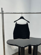 Chanel 2026 Crochet Knit Mini Skirt Black Wool