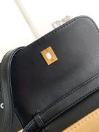 CC 25A Shoulder Bag  Brown Black Suede