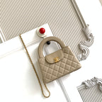 cc 24a nano 19cm kelly shopper bag light beige lambskin