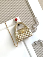 cc 24a nano 19cm kelly shopper bag metallic gold lambskin