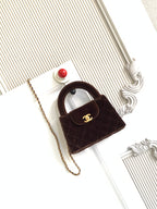 cc 24a nano 19cm kelly shopper bag chocolate brown velvet