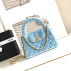 cc 24a nano 19cm kelly shopper bag light blue velvet