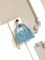 cc 24a nano 19cm kelly shopper bag light blue velvet