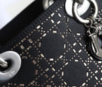 CD Lady Dior Mini Diamond Bag Black Satin