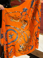 HM 25s Radiant Scarf 200cm Orange Cashmere Silk 962393