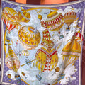 LV Double-Sided Shawl Scarf 135cm Purple Beige Cashmere 968786