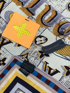 LV Double-Sided Shawl Scarf 135cm Black Yellow Cashmere 968797