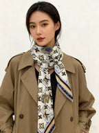 LV Double-Sided Shawl Scarf 135cm Black Yellow Cashmere 968797