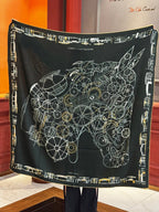 HM 25s Amazing Reversible Scarf 140cm Dark Green Cashmere Silk 970959
