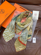 HM 25s The King Scarf 140cm Green Pink Cashmere 973043