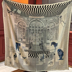 HM 25s Reversible Scarf 140cm Beige Black Cashmere 976278