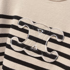 Celine 25 Striped Sweater Cream Black Wool 293418