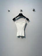Chanel 2026 Knit Camisole White and Black Polyester Viscose