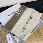 CC 25 Scarf 200cm White Brown Lambswool 968388