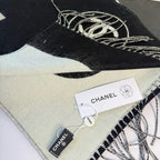 CC 25 Scarf 200cm White Black Lambswool 968389