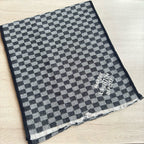 LV Classic Scarf 190cm Black Gray Cashmere 971113