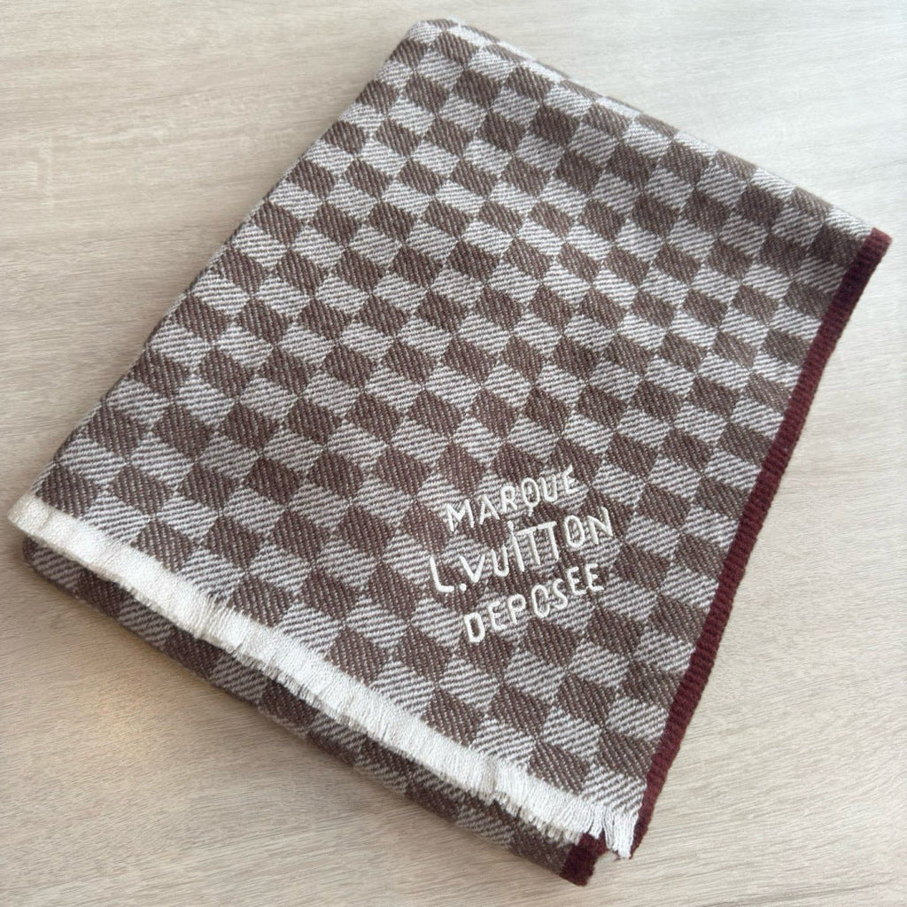 LV Classic Scarf 190cm Light Brown Cashmere 971114