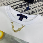LV Round Neck T-shirt White Cotton