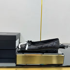 CC Loafers Black/White Sheepskin Mix Bow 297794