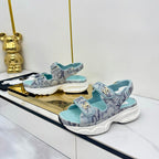 CC 25 Sandals Blue Pearlescent Sheepskin 312944