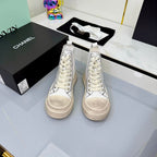 Chanel 25 High Sneaker White Cowhide 469781