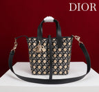 CD Toujours Vertical Small Bag 19Diamond Black Beige Leather