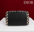 CD Toujours Small Bag 23 Diamond Black Beige Leather  280283