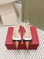 VT 26s Slingback 45 White Brown Calfskin 612239