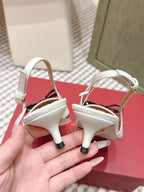 VT 26s Slingback 45 White Brown Calfskin 612239