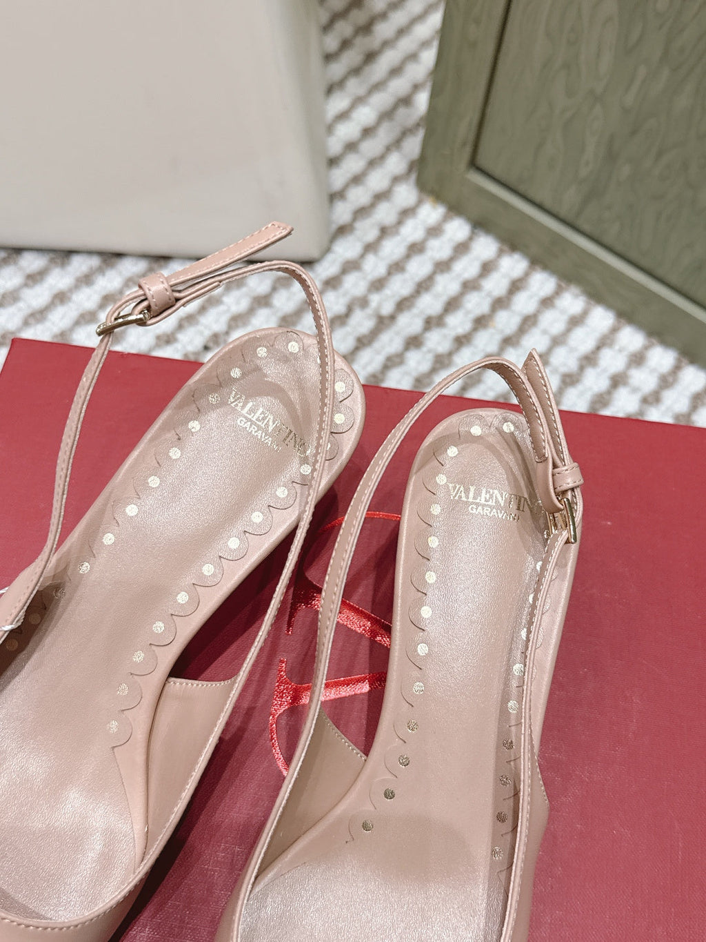VT 26s Slingback 45 Beige Blue Calfskin 612242