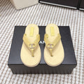 CC 26s Thong Sandals Yellow Suede Sheepskin 632354