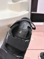 MIU 26 Platform Sandals Black Leather 632329
