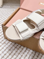 MIU 26 Platform Sandals Ivory Leather 632330