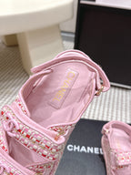 CC 26s Sandals Light Pink Leather Raffia 632402