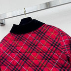 Burberry 25 Quilted Cropped Jacket Red Black Cotton